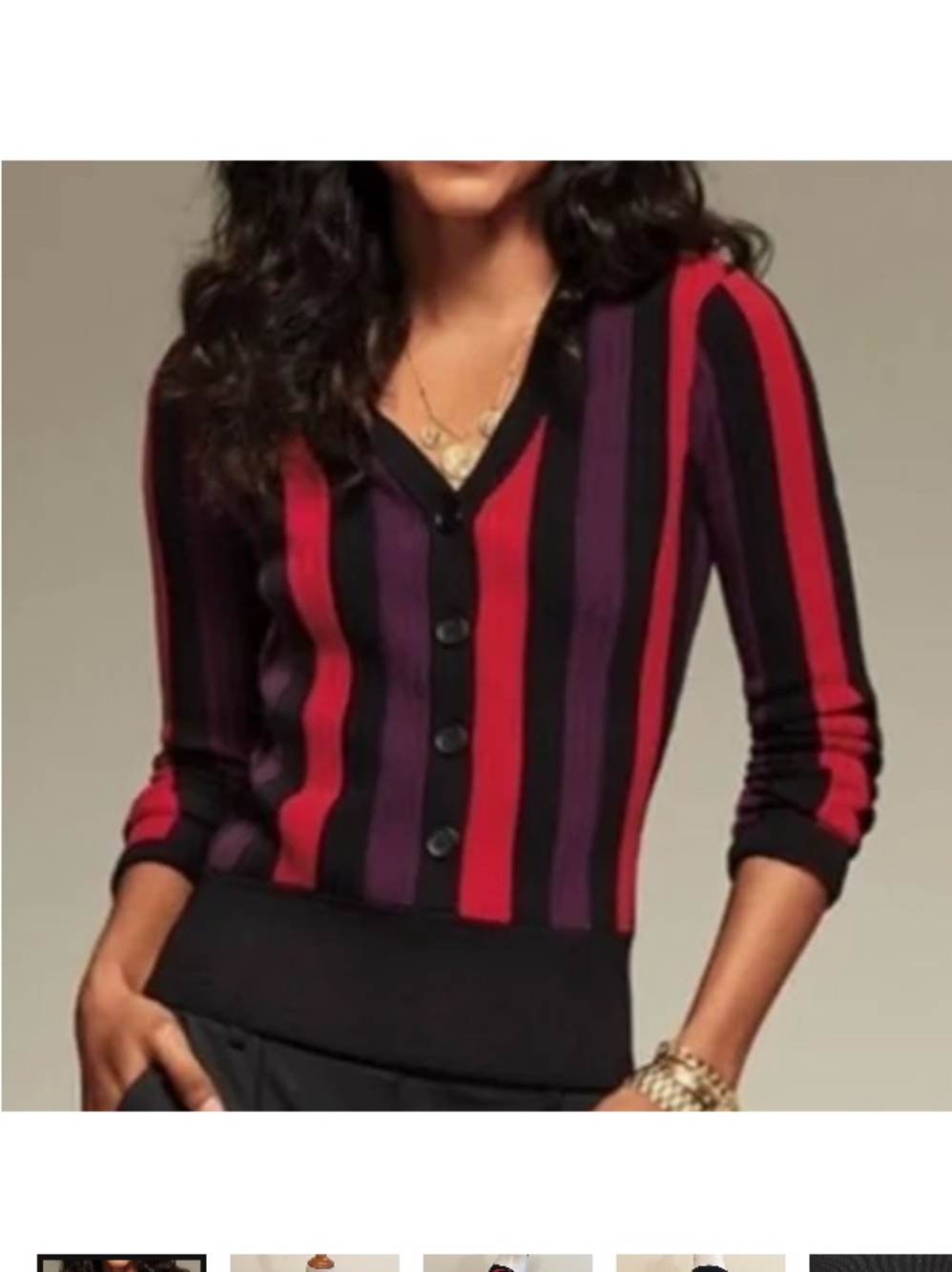 Cabi size medium striped ribbed cardigan sweater excellent condition